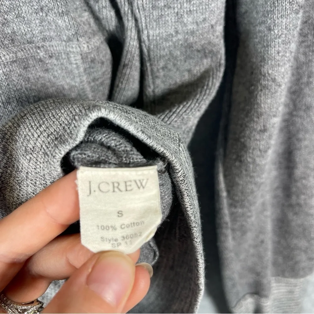J Crew Hooded Pullover Kangaroo‎ Pocket Cotton Gray Sweater Mens Size Small